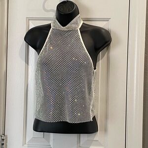 Hot & Delicious top White Mesh Halter top M